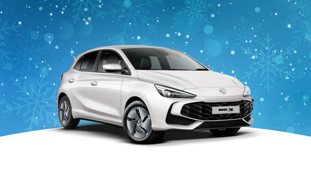 MG3 con sfondo Natalizio azzurro con neve